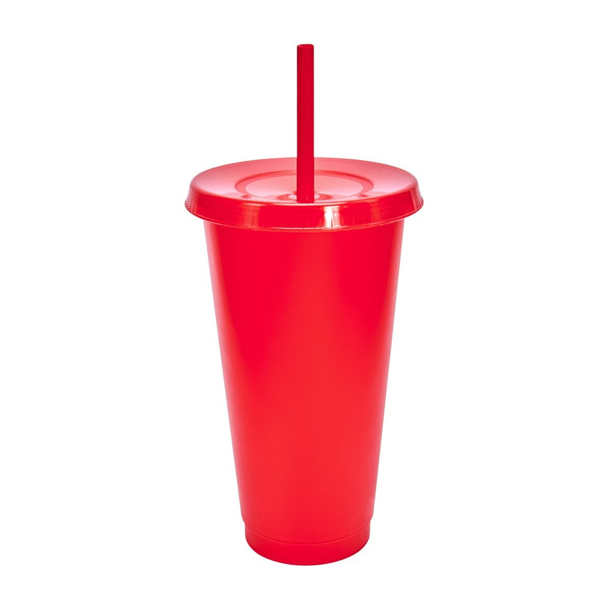 Vaso de plástico con popote